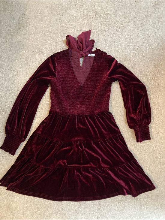 Altar'd State Dresses & Skirts - Altar'd State Wine Burgundy Smocked Bodice Dress